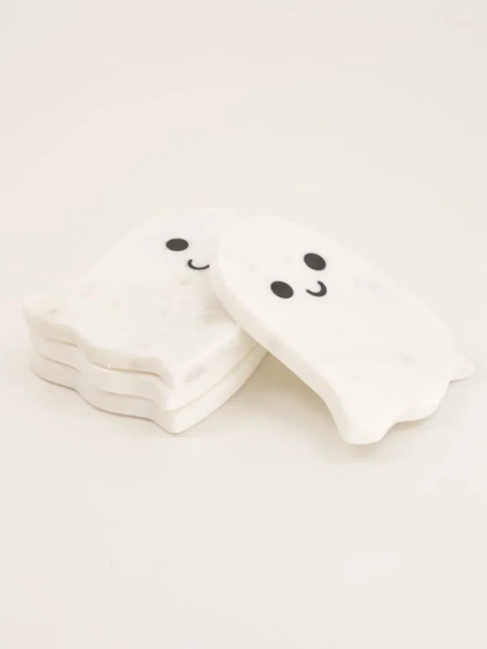 👻 Cracker Barrel Exclusive Marble Ghost Coasters Set of 4 — Halloween White NWT